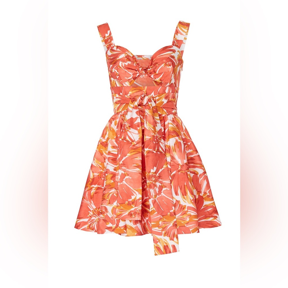 Alexis Vibrant Orange And White Dress